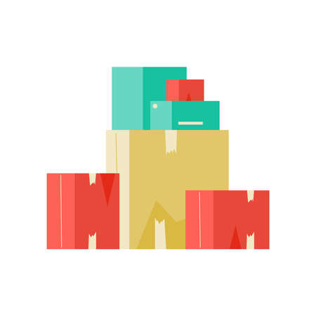 Boxes Flat Illustrationのイラスト素材