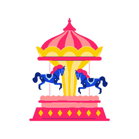 Circus Funfair Carousel Compositionのイラスト素材