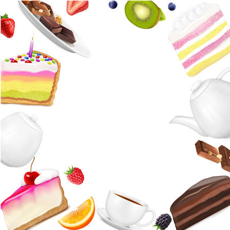 Cake Pieces Backgroundのイラスト素材