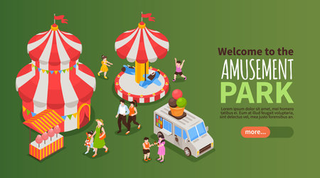 Amusement Park Banner illustrationのイラスト素材