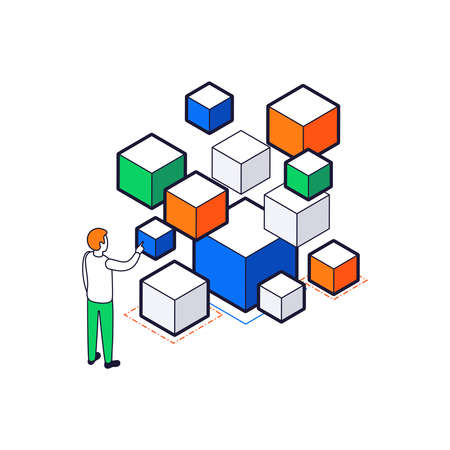 Big Data Isometric Iconのイラスト素材