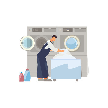 Flat Laundry Illustrationのイラスト素材