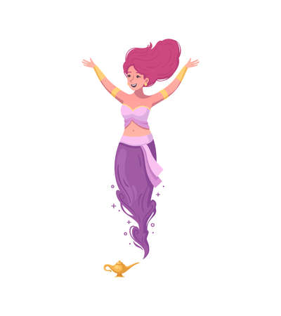 Cartoon Genie Illustrationのイラスト素材