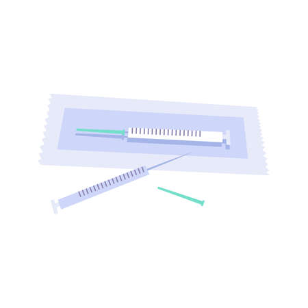 Syringe Flat Illustrationのイラスト素材