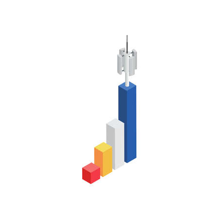 5G Development Isometric Compositionのイラスト素材