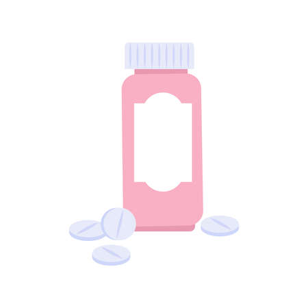 Flat Pills Bottleのイラスト素材