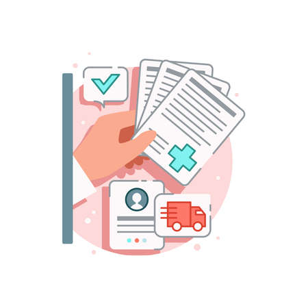 Drug Orders Online Compositionのイラスト素材
