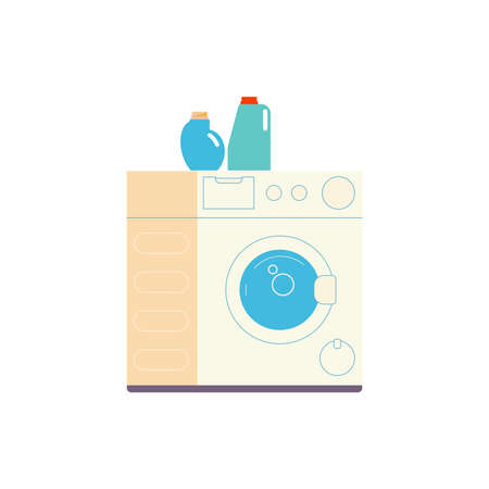 Flat Washing Machine Iconのイラスト素材