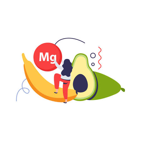 Magnesium In Avocado Compositionのイラスト素材