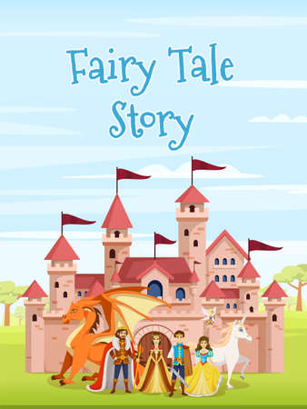 Cartoon Fairy Tale Characters Posterのイラスト素材