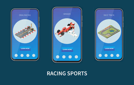 Racing Sports Vertical Bannersのイラスト素材