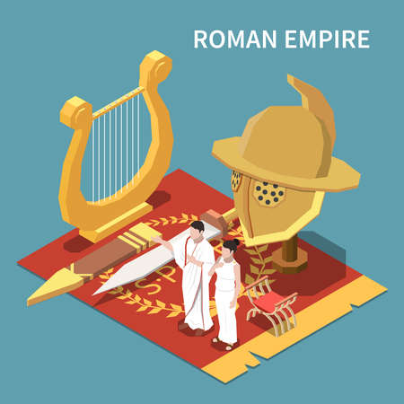 Roman Empire Isometric Conceptのイラスト素材