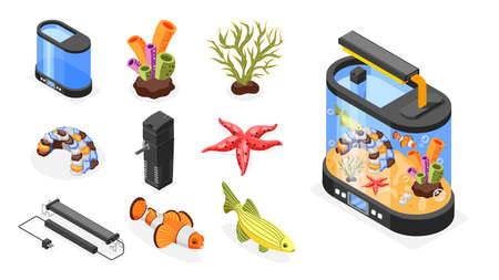 Aquarium Isometric Illustrationのイラスト素材