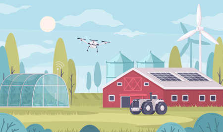 Future Of Farming Compositionのイラスト素材