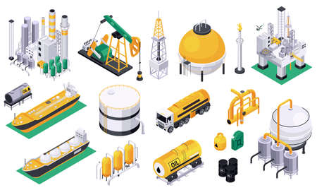 Oil Petroleum Icon Set illustrationのイラスト素材