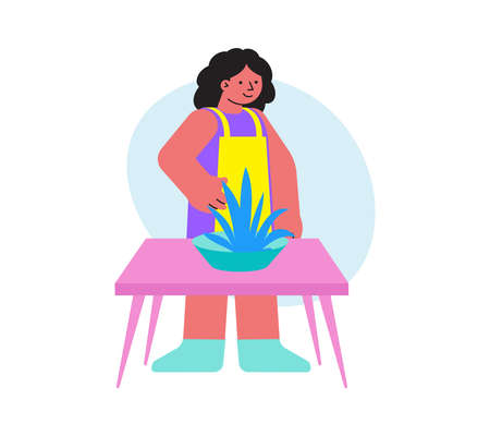 Home Plant Flat Icon illustrationのイラスト素材