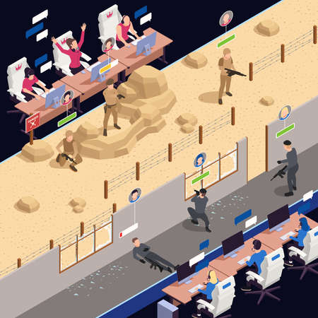 Cyber Sport Isometric Backgroundのイラスト素材
