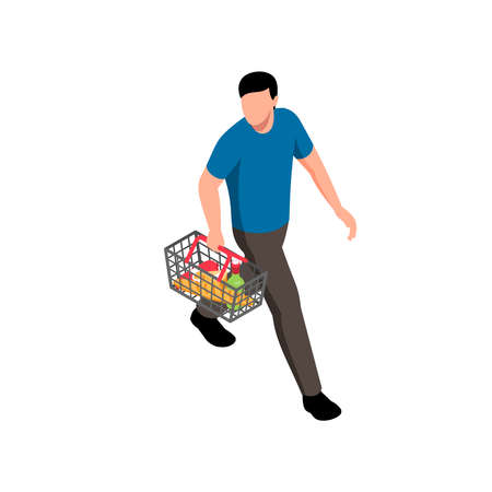 Supermarket Isometric Icon illustrationのイラスト素材