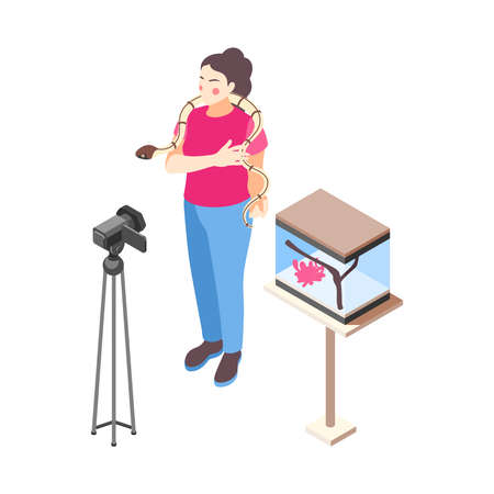 Pet Vlogger Illustrationのイラスト素材