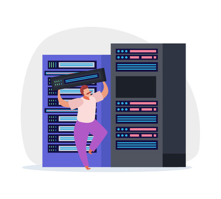 Flat Network Engineer Icon