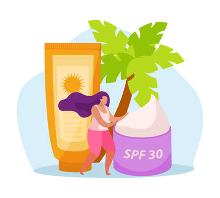 Sunscreen Flat Iconのイラスト素材