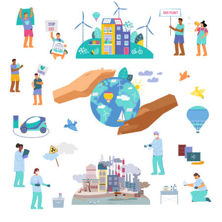 Environmental Protection Icon Setのイラスト素材