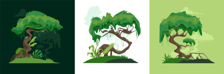 Jungle Plants Design Conceptのイラスト素材