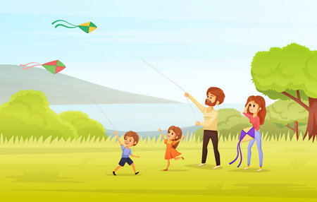 Family Holidays Cartoon Conceptのイラスト素材