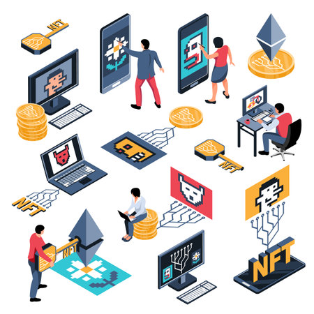 Crypto NFT Icon Setのイラスト素材