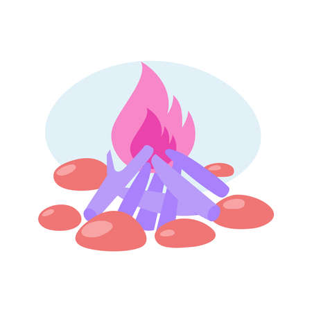 Campfire flat colorful icon vector illustrationのイラスト素材