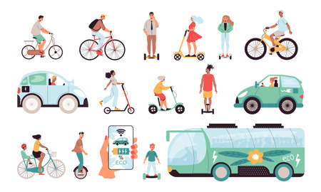 Eco Transport Setのイラスト素材