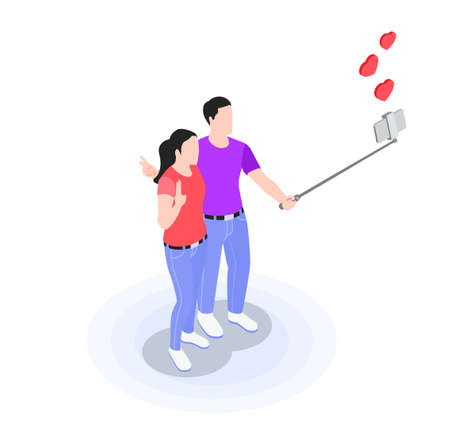Mobile Photography Video Isometricのイラスト素材