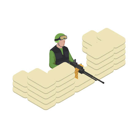 Army Isometric Iconのイラスト素材