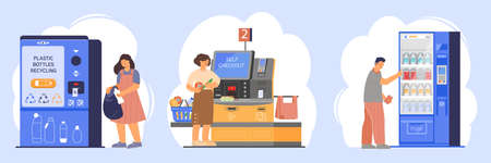 Self Service Composition Set Flatのイラスト素材