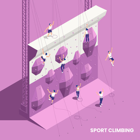 Climbing Sport Isometric Elementのイラスト素材