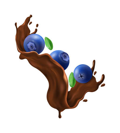 Bluberries In Chocolateのイラスト素材