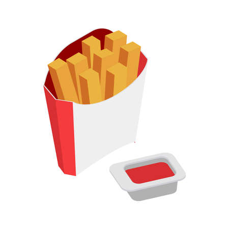 Isometric French Friesのイラスト素材