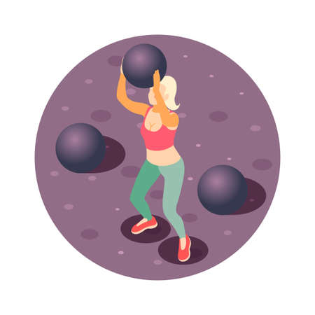 Cross fit Isometric Compositionのイラスト素材