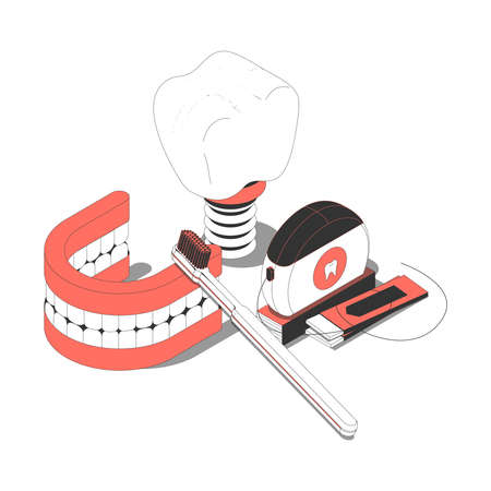 Dentistry Isometric Compositionのイラスト素材