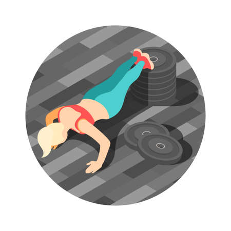 Isometric Crossfit Compositionのイラスト素材