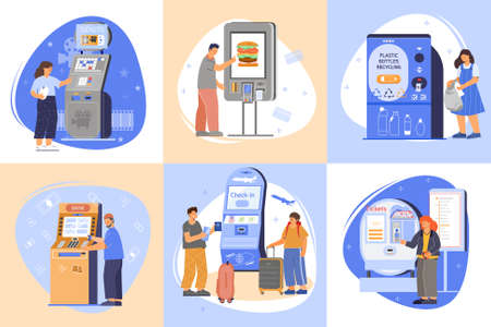 Self Service Composition Set Flatのイラスト素材