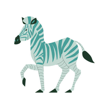 Flat Zebra Illustrationのイラスト素材