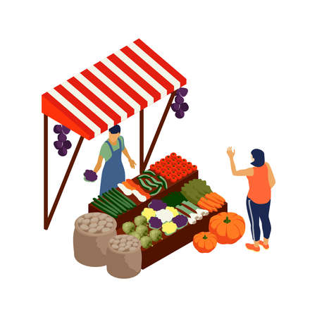 Isometric Farm Marketのイラスト素材