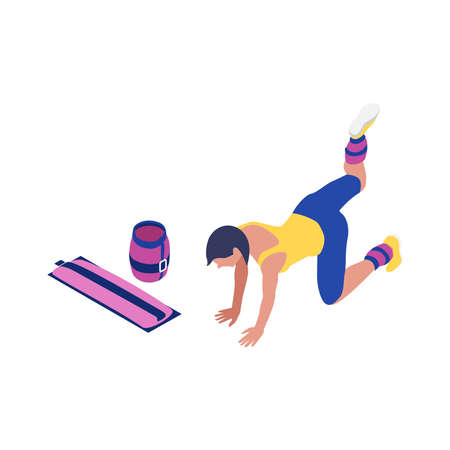 Isometric Fitness Iconのイラスト素材