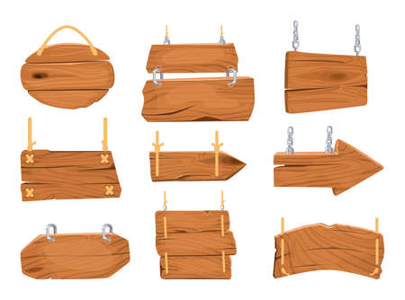 Wooden Ropes Set Compositionのイラスト素材