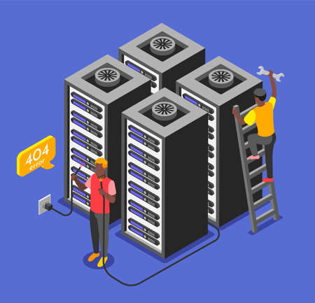 Error Isometric Backgroundのイラスト素材