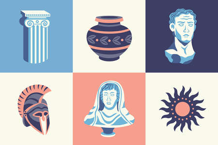 Antique Statues Design Conceptのイラスト素材