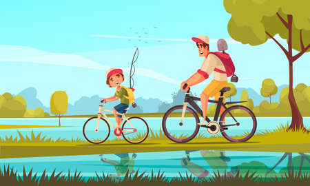 Cycle Family Backgroundのイラスト素材