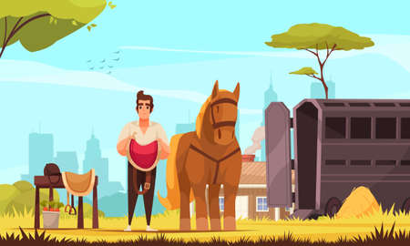 Horse Riding Backgroundのイラスト素材