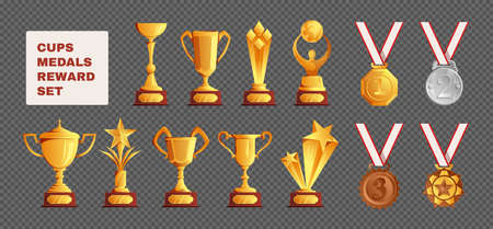 Cups Medals Transparent Setのイラスト素材